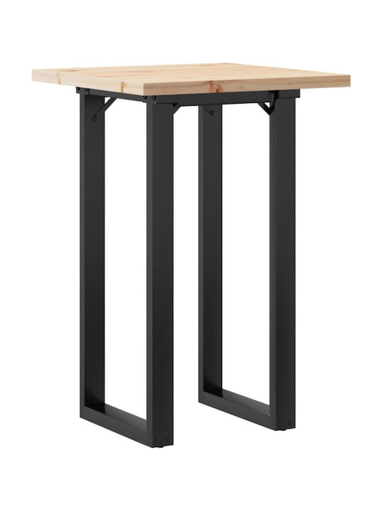 Masă Sala de mese din Lemn Masiv & Metal Maro 50x50x75.5buc