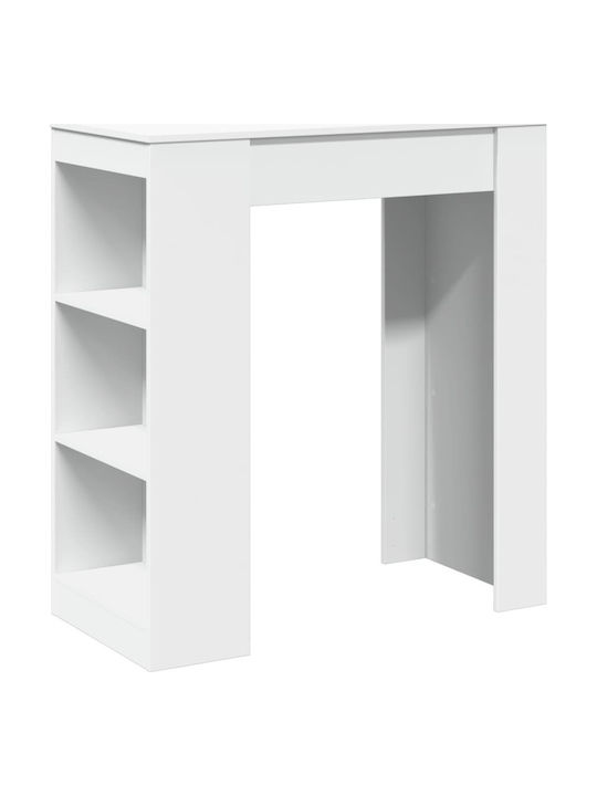 Vidaxl Τραπέζι Μπαρ Ράφια Λευκό 95x47x103,5cm Επεξεργ Ξύλο 1 Τεμ Λευκό
