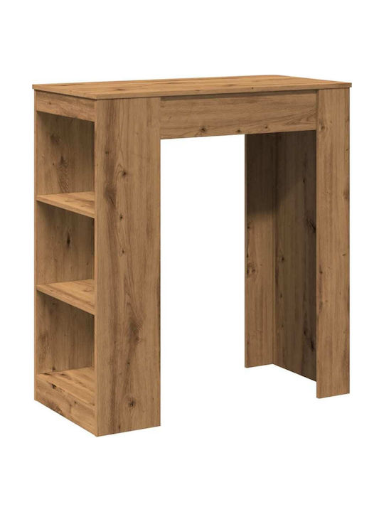 Vidaxl Bar Table Oak Rails 95x47x103.5cm Processed Wood 1 Piece Brown