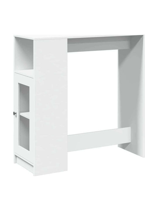 Vidaxl Bar Table with Shelves White 101x40x103.5cm Engineered Wood 1 Piece White