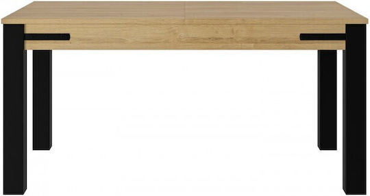 Masa pentru sufragerie și bucătărie Extensibilă Golden Oak Negru 160+45x90x77cm 0021.GM85