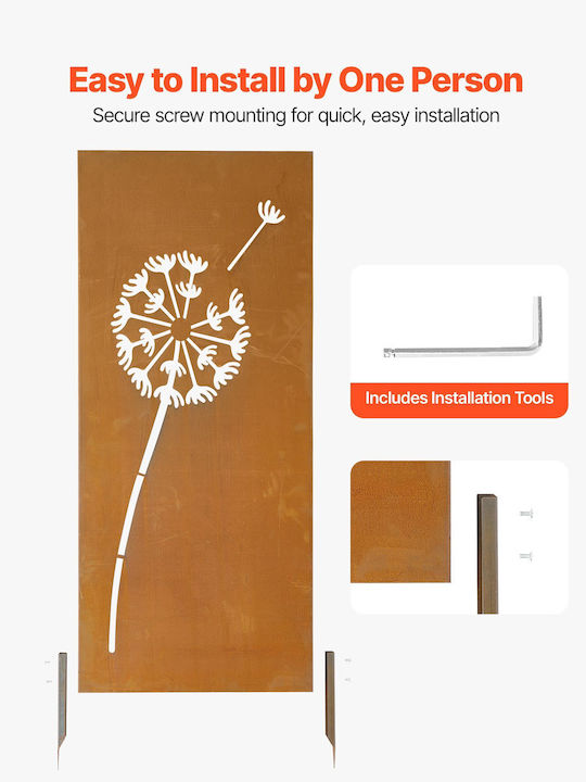 Vevor Διακοσμητικό Παραβάν Μεταλλικό 61x160cm