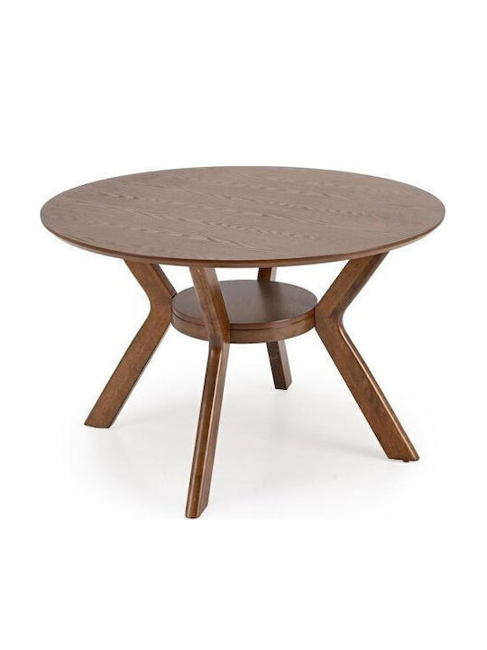 Houston 1984 Round Table Dining Room Wooden Walnut 77x77cm