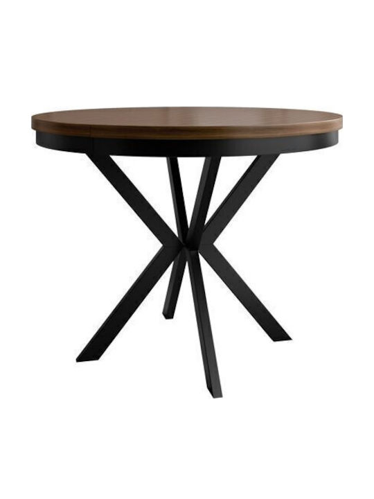 Oswego 157 Rund Tisch Speisesaal Holz Walnut, Black 76x76cm