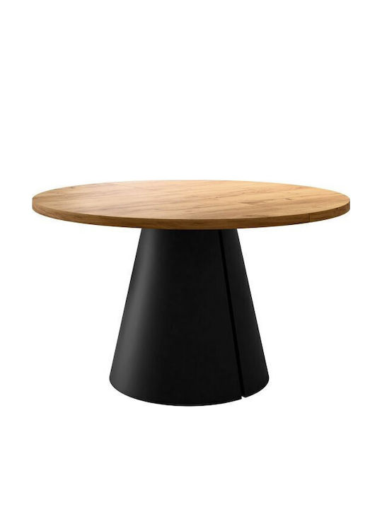 Oswego 167 Runder Ausziehbarer Esstisch Aus Holz Schwarz 76x76cm