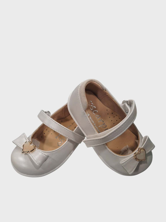 Kids Ballerinas with Hoop & Loop Closure Beige