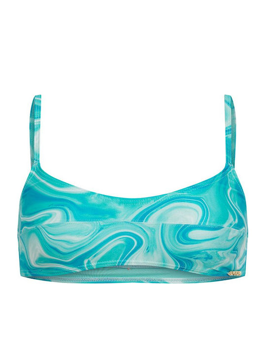 D3 Sdcd Print Bralette Bikinioberteil Bikini Sport-BH Türkis