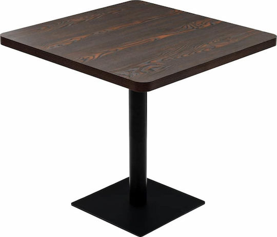 Square Table Tavern Wooden with Metal Frame 80x80x75cm
