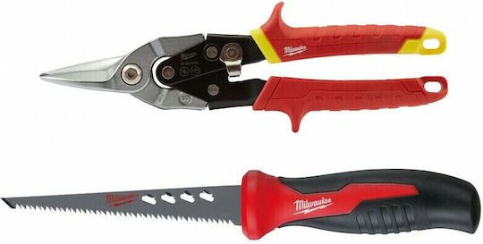 Milwaukee 4932479784 Σετ Εργαλεία Χειρός Πριόνι Γυψοσανίδας & Ψαλίδι Λαμαρίνας 2τμχ