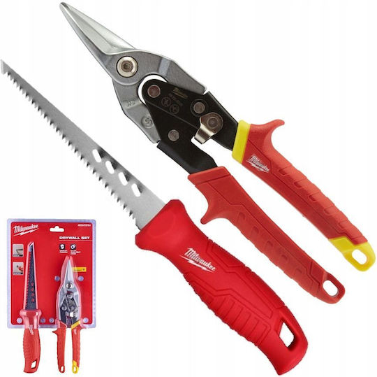 Milwaukee 4932479784 Σετ Εργαλεία Χειρός Πριόνι Γυψοσανίδας & Ψαλίδι Λαμαρίνας 2τμχ