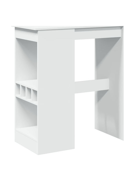 Vidaxl Τραπέζι Μπαρ Ράφια Λευκό 90x47,5x103,5cm Επεξεργ Ξύλο 1 Τεμ Λευκό