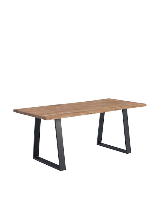 Lizard-w Slim Τραπέζι Τραπεζαρίας από Μασίφ Ξύλο Καφέ 140x80x78εκ.