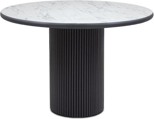 Borno Round Dining Room Table Black - White 115x115x79cm Borno Round Dining Room Table Black - White 115x115x79cm