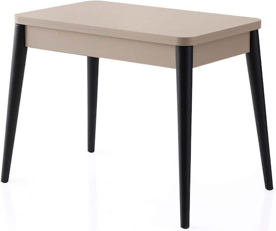 Dolunay Τραπεζαρίας Επεκτεινόμενο Light Mocha-black 100+20x60x75εκ.