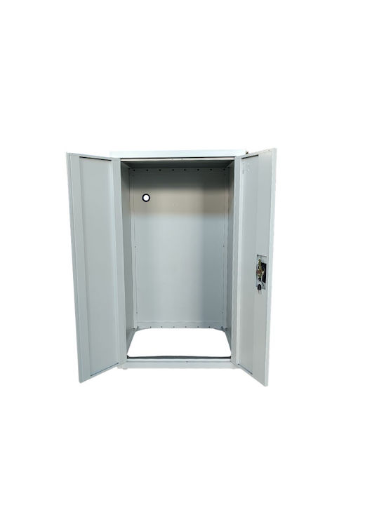 Dulap Metalic Dublu Ușă Galvanizat cu Posibilitate de Închidere Fără Picioare 70x70x130cm