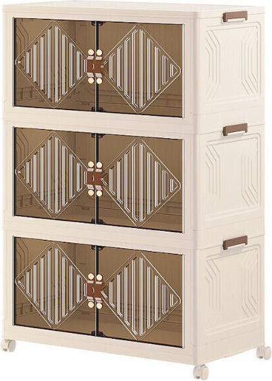 Plastic Office Cabinet with Wheels 55x32x94cm