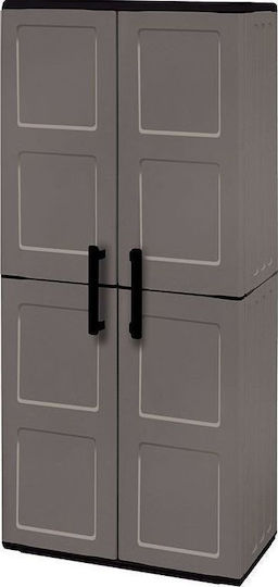Doppelflügeliger Außenschrank zur Aufbewahrung aus Polypropylen mit Trennwand & 3 Regale 68x37x163cm