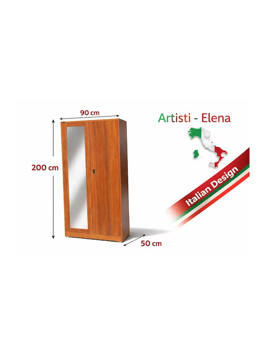Doppelflügeliger Metallischer Außenschrank mit Verriegelungsfunktion mit Trennwand & 4 Regale 90x50x200cm