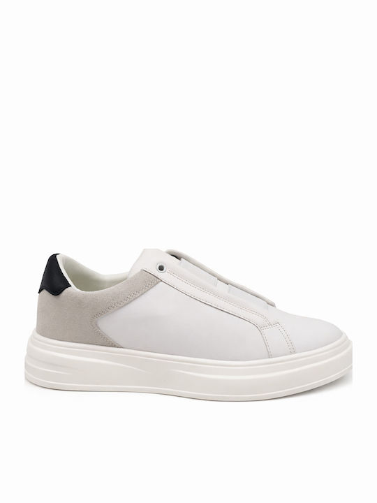 Synthetic Leather Men's Slip-Ons White