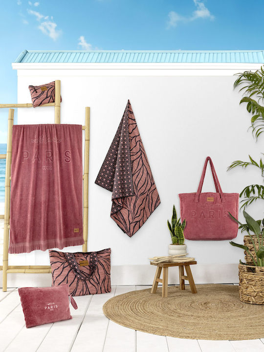 Nima Te Quiero Fabric Beach Bag Brown Nima Te Quiero Fabric Beach Bag Brown