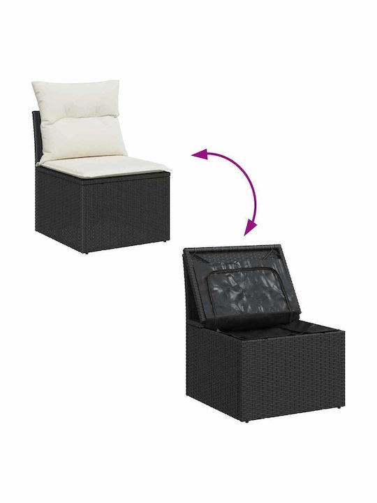 Set Camera De Zi Exterior 6 Piese Negru Cu Perne