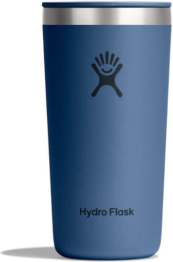 Hydro Flask Ποτήρι Θερμός Ανοξείδωτο 355ml Harbor Blue με Καλαμάκι και Λαβή