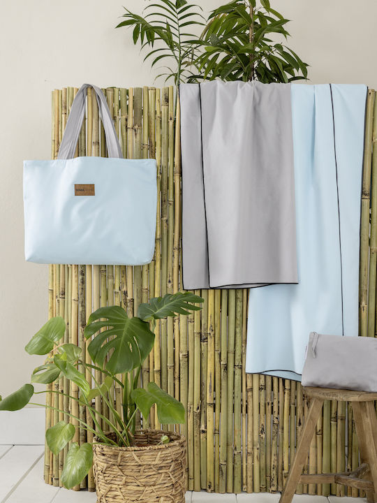 Nima Riva Stoff Strandtasche Türkis