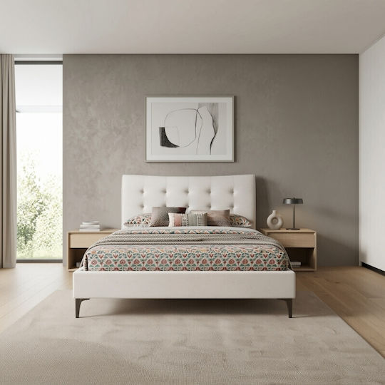 Mirel Κρεβάτι Υπέρδιπλο για Στρώμα 160x200cm Μπεζ