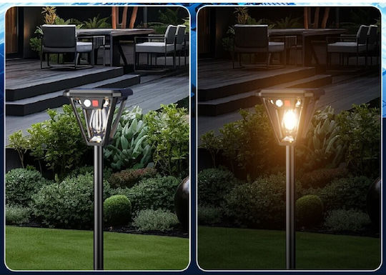 Lampa Solară de Perete Lanternă 10W 3000lm Alb Cald 3000K cu Senzor de Mișcare IP44 10.8x12.3x46cm