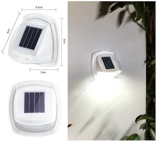 Set 2 Lămpi Solare de Perete 2W 100lm Alb Cald 3000K cu Senzor de Mișcare și Fotocelul IP65 8.5x9cm