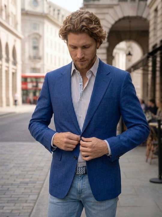 Summer Men’s Suit Jacket Blue-Navy