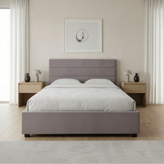 Olmo Pat Dublu cu Spațiu de Depozitare pentru Saltea 160x200cm Gri Olmo Pat Dublu cu Spațiu de Depozitare pentru Saltea 160x200cm Gri