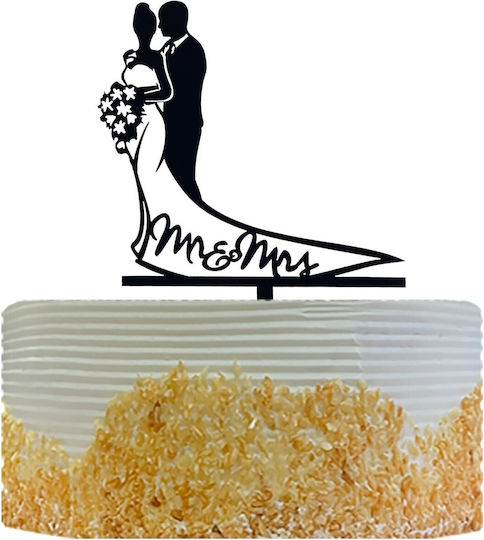 Cake Topper Flippy Model 1 Mrandmrs 17.5 X 11 Cm Negru
