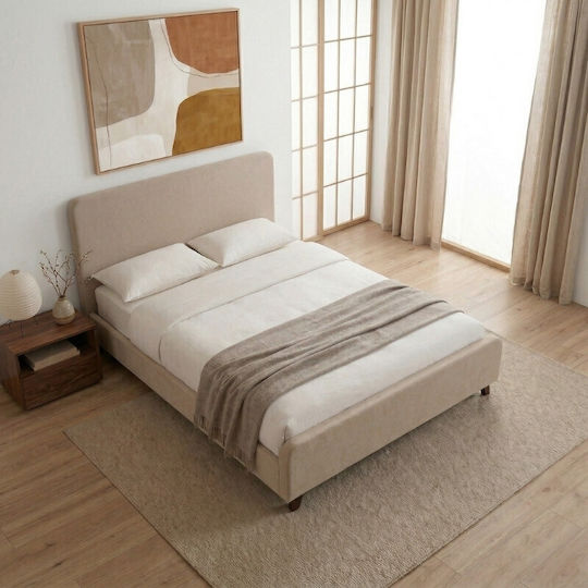 Ovelia Κρεβάτι Υπέρδιπλο για Στρώμα 160x200cm Μπεζ Ovelia Κρεβάτι Υπέρδιπλο για Στρώμα 160x200cm Μπεζ