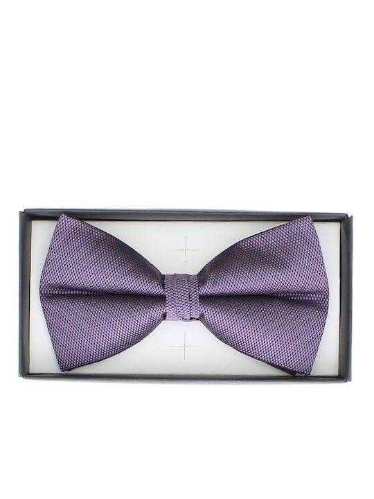 Cravată Papillon Bărbați ButicCochet Material Sintetic 7x12 Cm Model Cu Buline Violet Închis Pap322