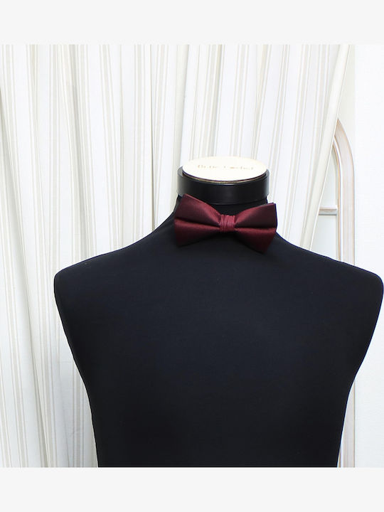 Papion Bărbați ButicCochet Material Sintetic 7x12 Cm Model Cu Buline Bordo Pap318