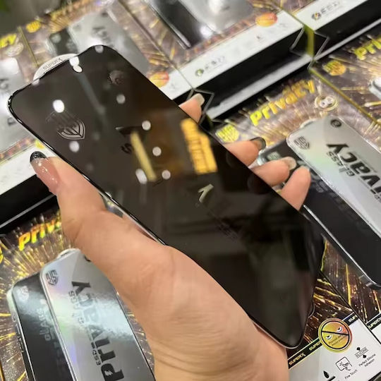 Privacy Folie Protectie Ecran Sticla Temperata Apple iPhone 17 Air Flippy ESD Antistatic Sticla Temperata Super-x Marginile Negre Rezistenta La Zgarieturi 0.30 Mm Transparenta