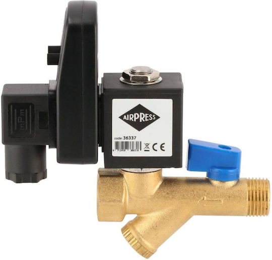 Automatic Condensate Separator Solenoid Valve Airpress Compressor 1/2" 16 Bar