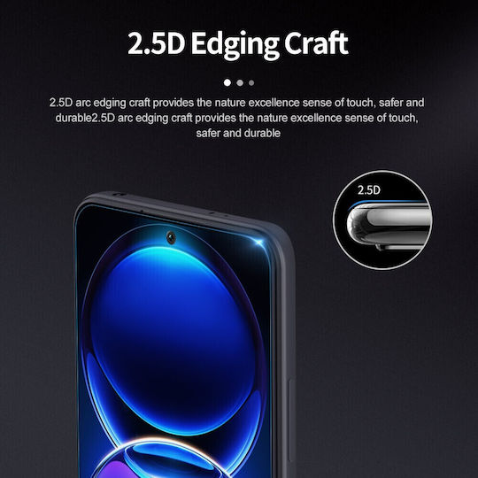 2.5D 0.3mm Пълно Лепило Закалено Стъкло Черен (Redmi Note 12 Pro)
