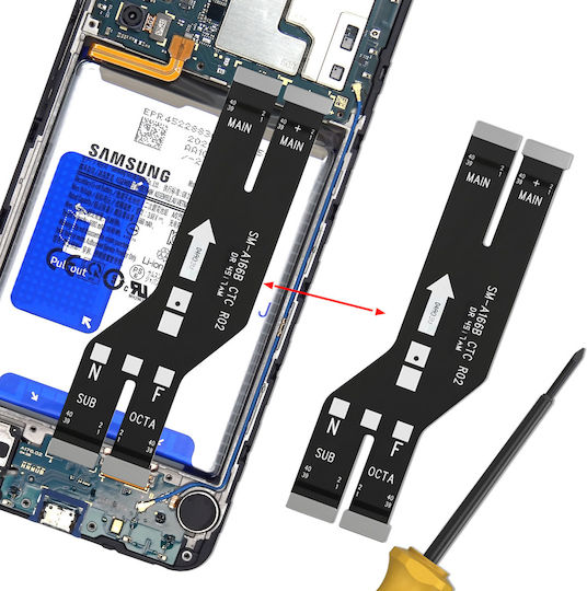 Clappio Основен Гъвкав Кабел За Връзка На Дънна Платка Съвместим С Galaxy A16 A17 Черен