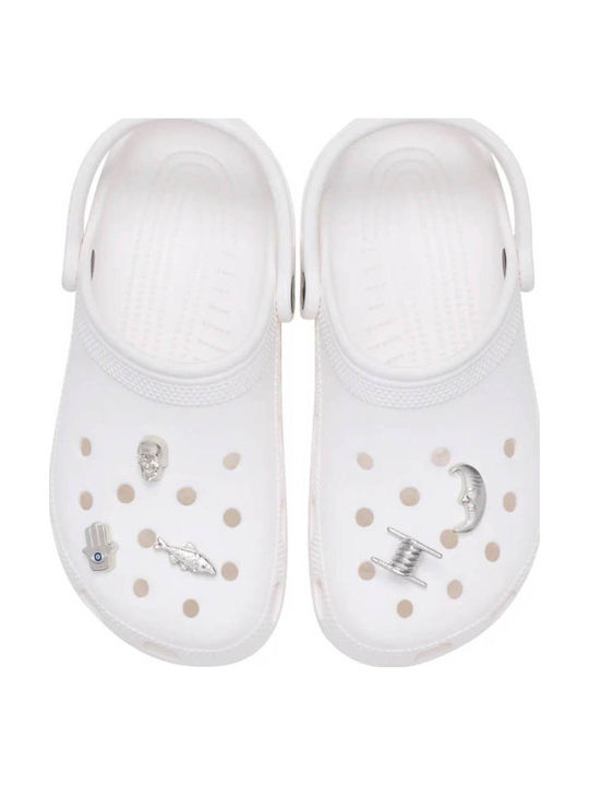 Crocs Джибитс Брошки Бели 5 Брой