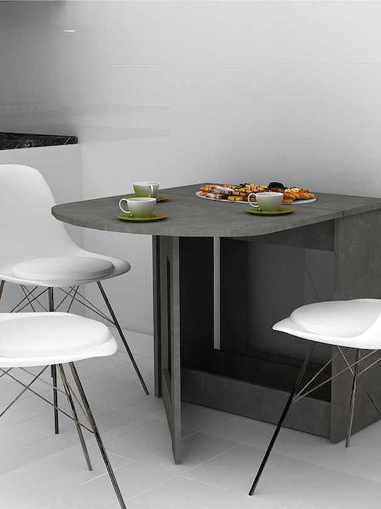 Winslet Table Dining Room Extendable Collapsible Wooden Black 117(+80)x80x76cm