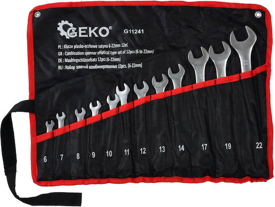 Geko G11241 Combination Wrench Set 6 22 Mm 12 Pieces