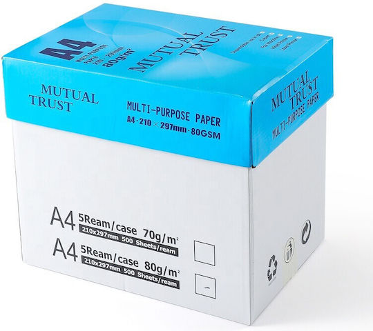 Hârtie Copier A4 Mutual Trust Flippy 80 G/m² 5 Topuri X 500 Foi Top 2500 Foi 210 X 297 Mm Hârtie Multifuncțională Imprimantă