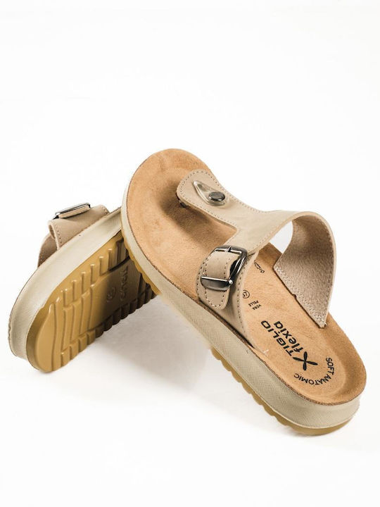 Women's Flat Sandals Beige