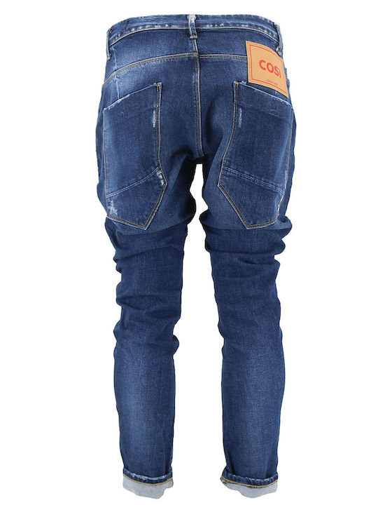 Pantaloni De Blugi Pentru Bărbați Slim Fit Albastru Marin