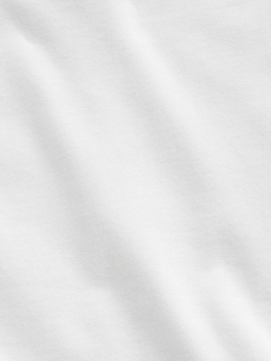 Women's Crop Cotton Short Sleeve White Top