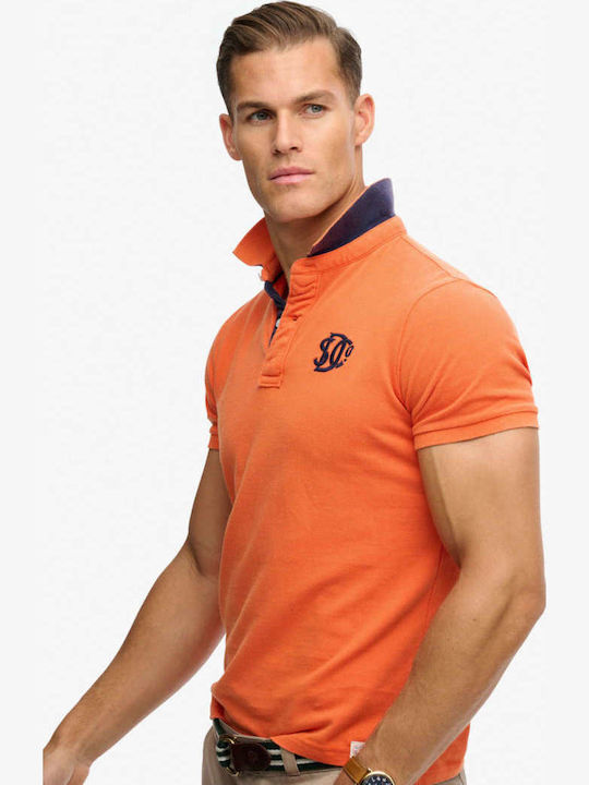 D2 Pique Polo Herrenbluse Orange