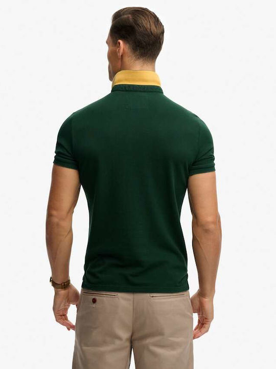 Polo Kurzarm Bluse Grün/Winterschmuck