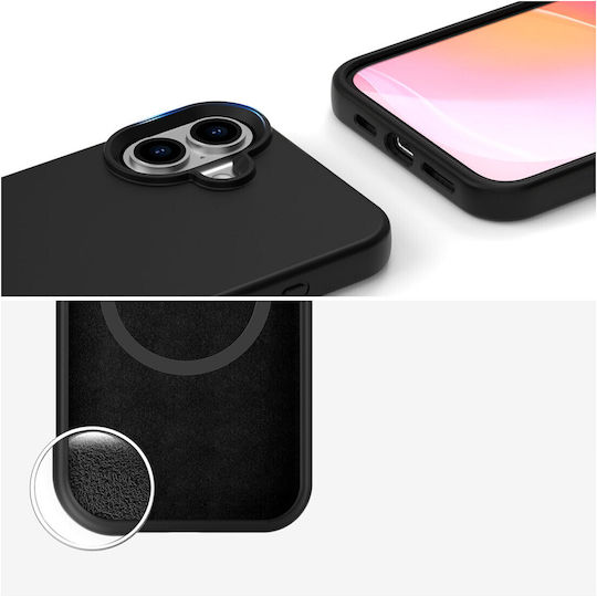 4Smarts Cupertino Back Cover Σιλικόνης Μαύρο (iPhone 16)